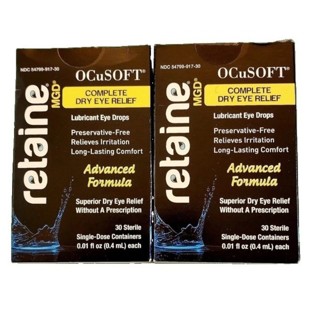 2 New OCuSOFT Retaine MGD Advanced Formula - 30 Containers Each Exp. 02/2027+